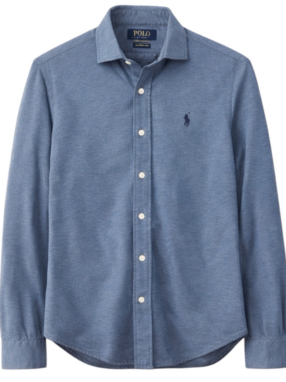 Polo Ralph Lauren Knit Dress Shirt Blue Long Sleeve Size M